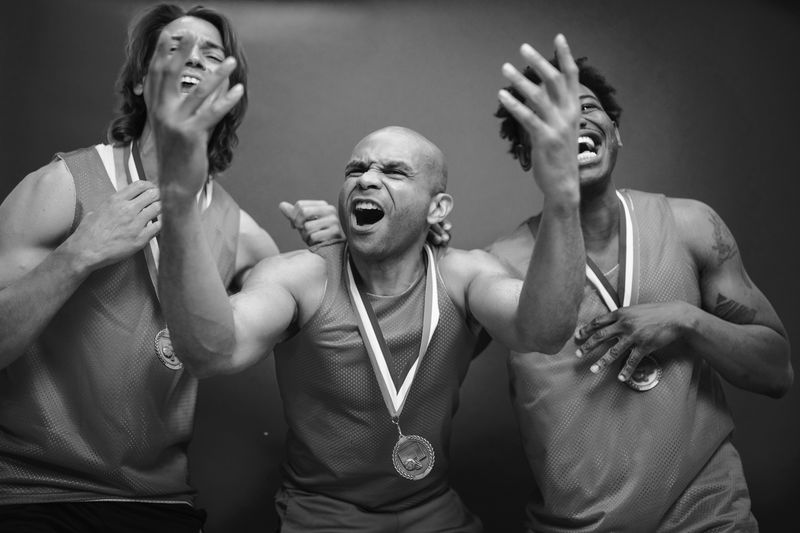 Athletes wearing sport-specific eyewear during competition