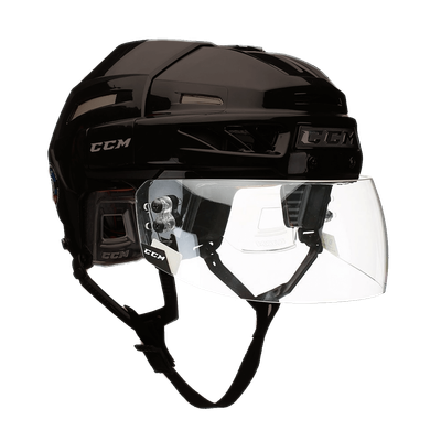 CCM VR24 hockey visor mounted on helmet