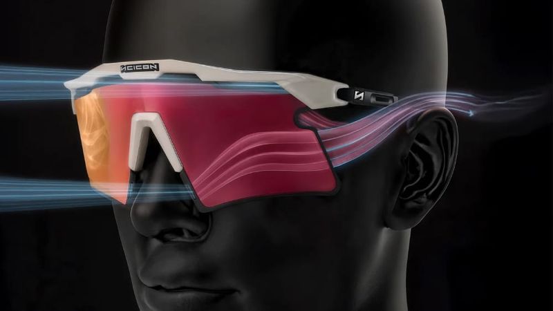 VortexFlow ventilation ports on the Scicon Aeroshade 2.0 Titanium lens frame