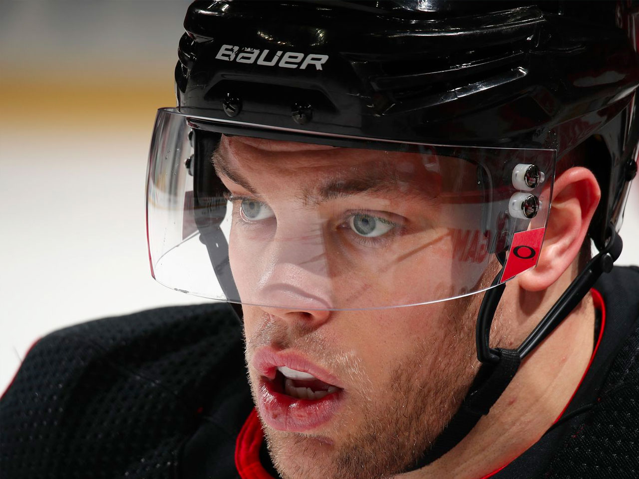 Hockey Player Wearing Hockey Visor